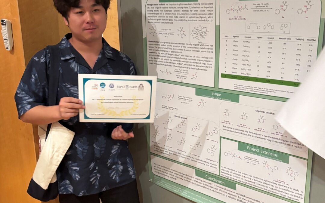 Congratulations to Jiasheng Feng for the best poster prize at Journées de la montagne Sainte Genevieve 2025