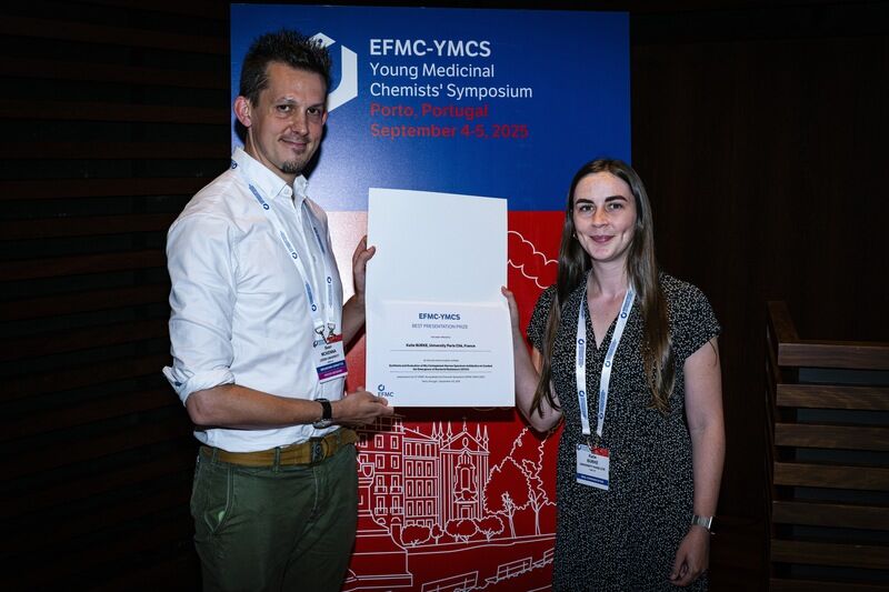 Congratulations (again!) to Katie Burke for her presentation prize @ EFMC-YMCS